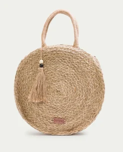 Bolso Redondo Rafia Natural Pinets