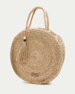 Bolso Redondo Rafia Natural Pinets