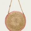Bolso Redondo Yute Natural Fucsia Portixol