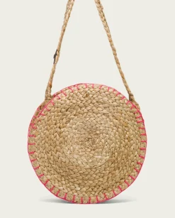 Bolso Redondo Yute Natural Fucsia Portixol