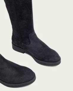 Botas Altas Planas Carbon Con Cremallera Vega