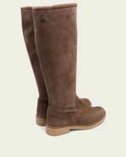 Botas Altas Planas Moka Con Cremallera Vega