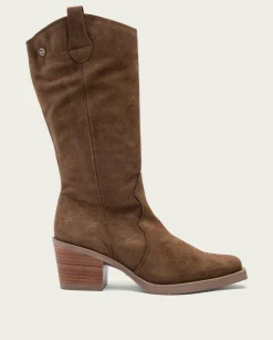 Botas Cowboy Moka Con Cremallera Java