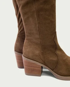 Botas Cowboy Moka Con Cremallera Java