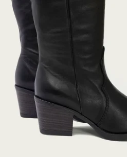 Botas Cowboy Negra Con Cremallera Julia