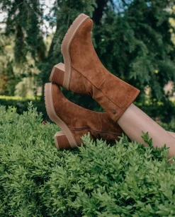 Botas De Tacón Cuero Con Cremallera Reiko