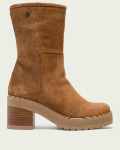 Botas De Tacón Cuero Con Cremallera Reiko
