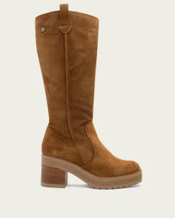 Botas De Tacón Cuero Con Cremallera Roxana