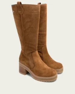 Botas De Tacón Cuero Con Cremallera Roxana