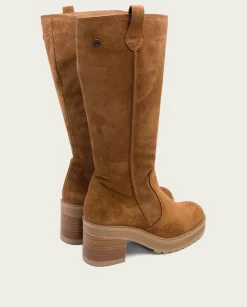Botas De Tacón Cuero Con Cremallera Roxana