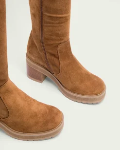 Botas De Tacón Cuero Con Cremallera Roxana