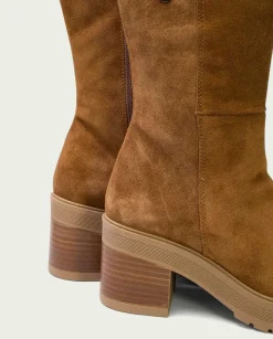 Botas De Tacón Cuero Con Cremallera Roxana