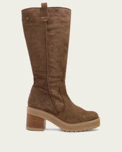 Botas De Tacón Moka Con Cremallera Roxana