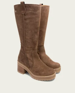 Botas De Tacón Moka Con Cremallera Roxana