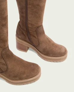 Botas De Tacón Moka Con Cremallera Roxana