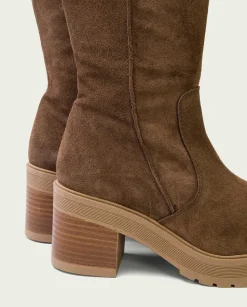 Botas De Tacón Moka Con Cremallera Roxana