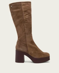Botas De Tacón Moka Con Cremallera Larisa