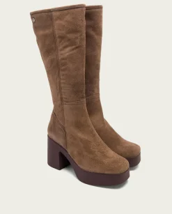 Botas De Tacón Moka Con Cremallera Larisa