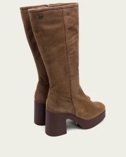 Botas De Tacón Moka Con Cremallera Larisa