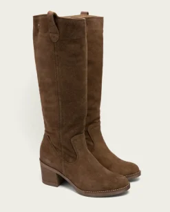 Botas De Tacón Moka Con Cremallera Nora
