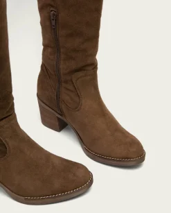 Botas De Tacón Moka Con Cremallera Nora