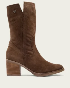 Botas De Tacón Moka Con Cremallera Nia