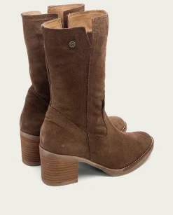 Botas De Tacón Moka Con Cremallera Nia