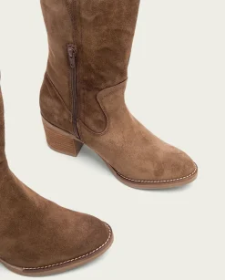 Botas De Tacón Moka Con Cremallera Nia