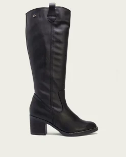 Botas De Tacón Negra Con Cremallera Nina