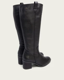Botas De Tacón Negra Con Cremallera Nina
