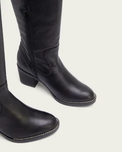 Botas De Tacón Negra Con Cremallera Nina