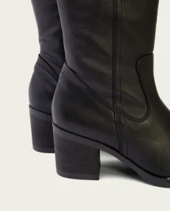 Botas De Tacón Negra Con Cremallera Nina