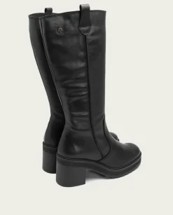 Botas De Tacón Negro Con Cremallera Riva