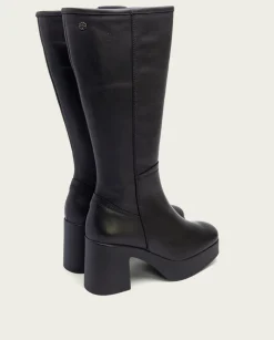 Botas De Tacón Negro Con Cremallera Lea