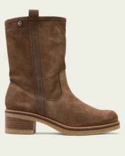 Botas Planas Moka Con Tiradores Paula