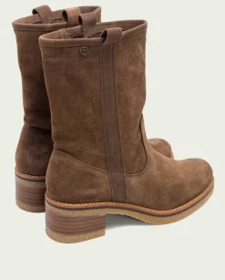 Botas Planas Moka Con Tiradores Paula