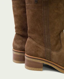 Botas Planas Moka Con Tiradores Paula
