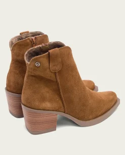 Botines Cowboy Cuero Con Cremallera Jara