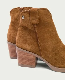Botines Cowboy Cuero Con Cremallera Jara
