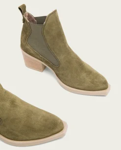 Botines Cowboy Kaki Con Elasticos Jackie