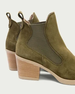Botines Cowboy Kaki Con Elasticos Jackie
