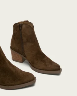 Botines Cowboy Moka Con Cremallera Jara