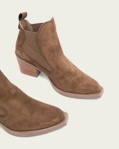 Botines Cowboy Moka Con Elasticos Jackie