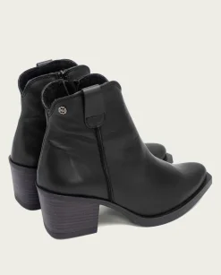 Botines Cowboy Negro Con Cremallera Jade