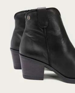 Botines Cowboy Negro Con Cremallera Jade