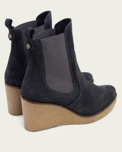 Botines De Cuña Carbon Con Elasticos Malena