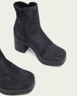 Botines De Tacón Carbon Con Cremallera Leta