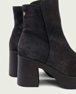 Botines De Tacón Carbon Con Cremallera Leta