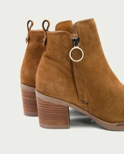 Botines De Tacón Cuero Con Cremallera Nery