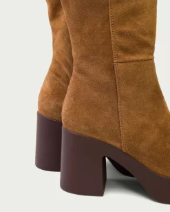 Botines De Tacón Cuero Con Cremallera Lisa